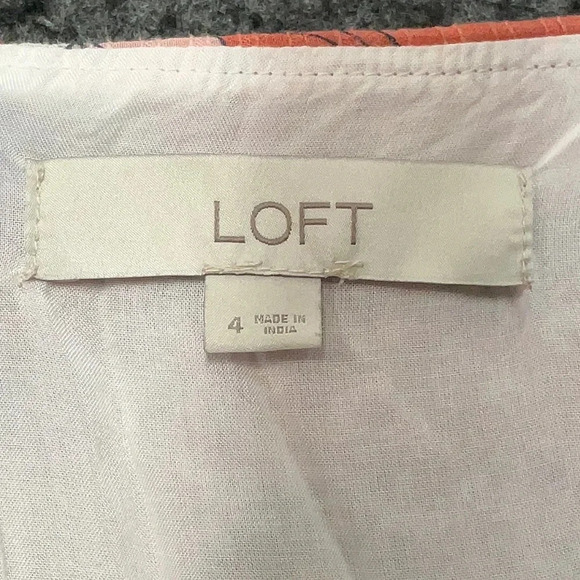 Ann Taylor LOFT Poppy Square Neck Puff Sleeve Dress Size 4 Small S - Picture 6 of 8